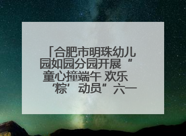 合肥市明珠幼儿园如园分园开展“童心撞端午 欢乐‘粽’动员”六一系列活动