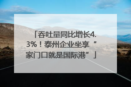 吞吐量同比增长4.3%！泰州企业坐享“家门口就是国际港”