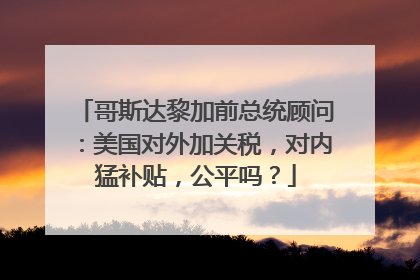 哥斯达黎加前总统顾问：美国对外加关税，对内猛补贴，公平吗？