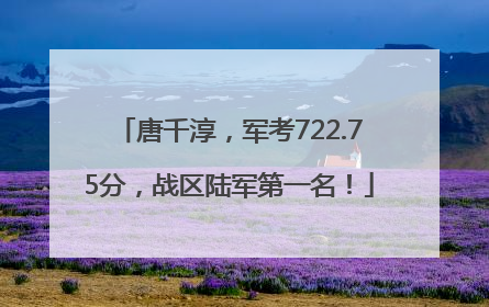 唐千淳，军考722.75分，战区陆军第一名！