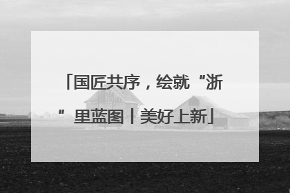 国匠共序，绘就“浙”里蓝图丨美好上新