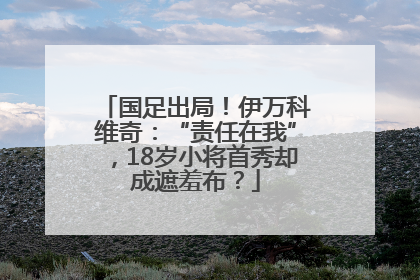 国足出局！伊万科维奇：“责任在我”，18岁小将首秀却成遮羞布？