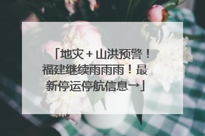 地灾＋山洪预警！福建继续雨雨雨！最新停运停航信息→