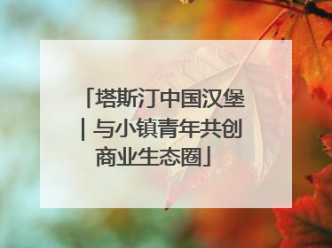 塔斯汀中国汉堡｜与小镇青年共创商业生态圈