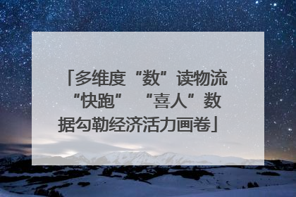 多维度“数”读物流“快跑” “喜人”数据勾勒经济活力画卷