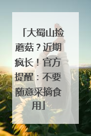 大蜀山捡蘑菇？近期疯长！官方提醒：不要随意采摘食用