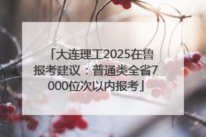 大连理工2025在鲁报考建议：普通类全省7000位次以内报考