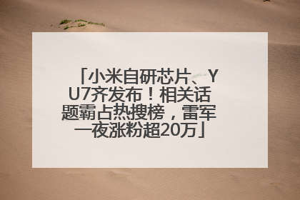 小米自研芯片、YU7齐发布！相关话题霸占热搜榜，雷军一夜涨粉超20万