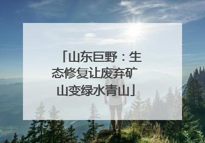 山东巨野：生态修复让废弃矿山变绿水青山