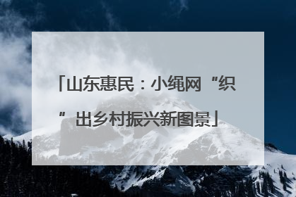 山东惠民：小绳网“织”出乡村振兴新图景
