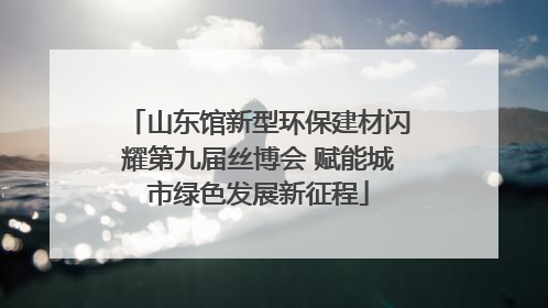 山东馆新型环保建材闪耀第九届丝博会 赋能城市绿色发展新征程