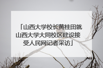 山西大学校长黄桂田就山西大学大同校区建设接受人民网记者采访