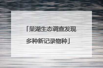 巢湖生态调查发现多种新记录物种