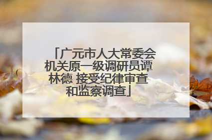 广元市人大常委会机关原一级调研员谭林德 接受纪律审查和监察调查