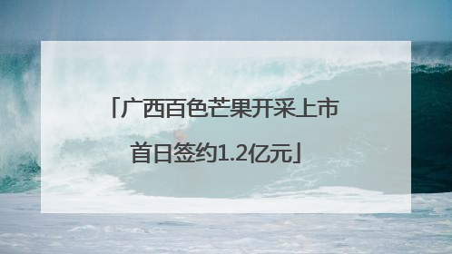 广西百色芒果开采上市 首日签约1.2亿元