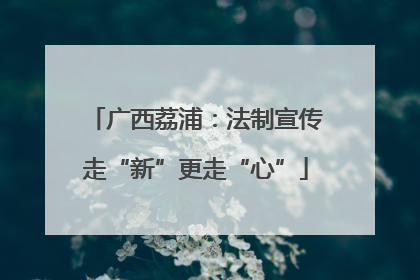 广西荔浦：法制宣传走“新”更走“心”