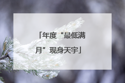年度“最低满月”现身天宇
