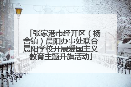 张家港市经开区（杨舍镇）晨阳办事处联合晨阳学校开展爱国主义教育主题升旗活动