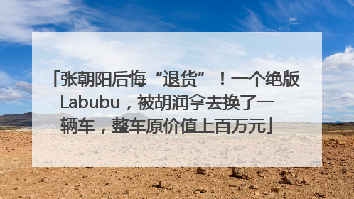 张朝阳后悔“退货”！一个绝版Labubu，被胡润拿去换了一辆车，整车原价值上百万元
