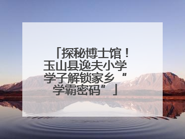 探秘博士馆！玉山县逸夫小学学子解锁家乡“学霸密码”