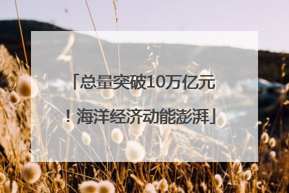 总量突破10万亿元！海洋经济动能澎湃