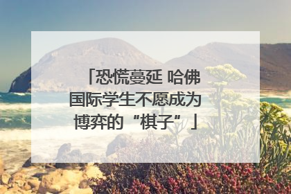 恐慌蔓延 哈佛国际学生不愿成为博弈的“棋子”