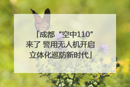 成都“空中110”来了 警用无人机开启立体化巡防新时代