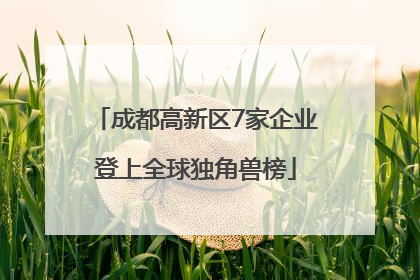 成都高新区7家企业登上全球独角兽榜