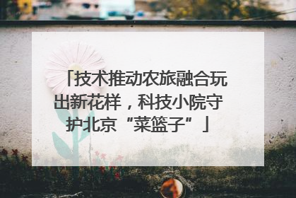 技术推动农旅融合玩出新花样，科技小院守护北京“菜篮子”