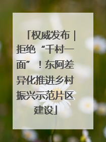 权威发布｜拒绝“千村一面”！东阿差异化推进乡村振兴示范片区建设