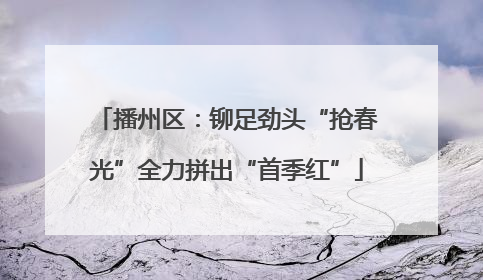 播州区：铆足劲头“抢春光”全力拼出“首季红”