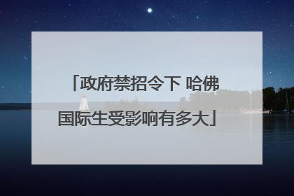 政府禁招令下 哈佛国际生受影响有多大