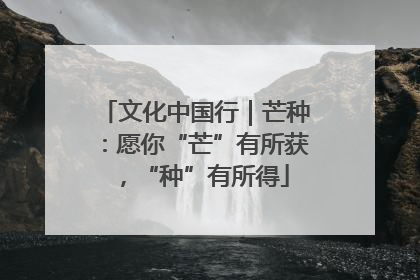 文化中国行｜芒种：愿你“芒”有所获，“种”有所得