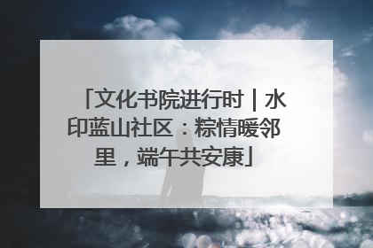 文化书院进行时｜水印蓝山社区：粽情暖邻里，端午共安康