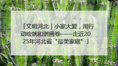 文明河北｜小家大爱，用行动绘就和谐画卷——走近2025年河北省“最美家庭”