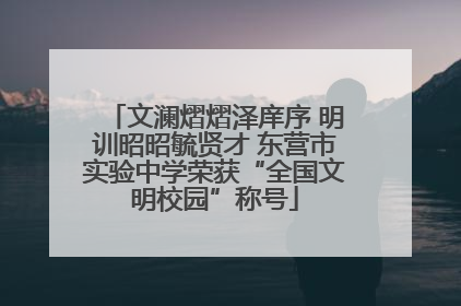文澜熠熠泽庠序 明训昭昭毓贤才 东营市实验中学荣获“全国文明校园”称号