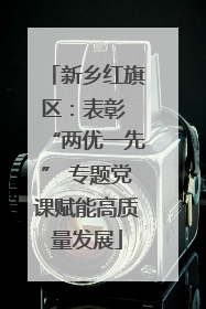 新乡红旗区：表彰 “两优一先” 专题党课赋能高质量发展