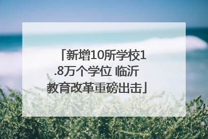 新增10所学校1.8万个学位 临沂教育改革重磅出击