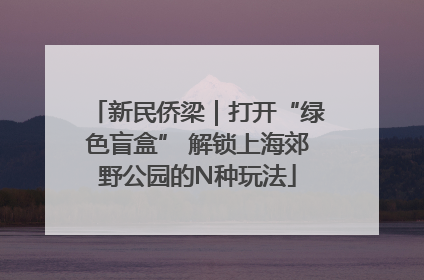 新民侨梁｜打开“绿色盲盒” 解锁上海郊野公园的N种玩法