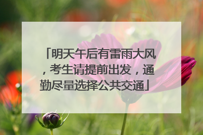明天午后有雷雨大风，考生请提前出发，通勤尽量选择公共交通