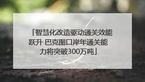 智慧化改造驱动通关效能跃升 巴克图口岸年通关能力将突破300万吨