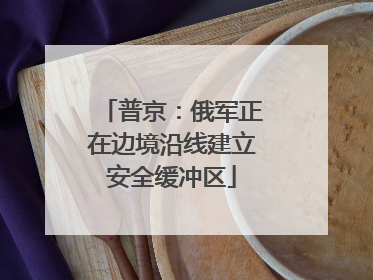普京：俄军正在边境沿线建立安全缓冲区