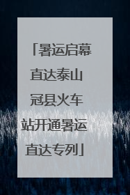 暑运启幕 直达泰山 冠县火车站开通暑运直达专列