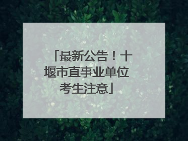 最新公告！十堰市直事业单位考生注意