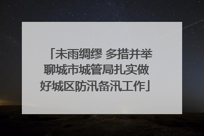 未雨绸缪 多措并举 聊城市城管局扎实做好城区防汛备汛工作