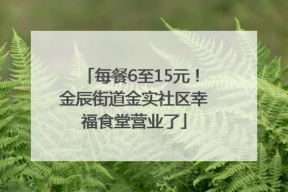 每餐6至15元！金辰街道金实社区幸福食堂营业了