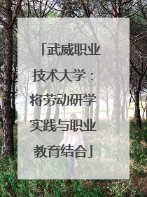 武威职业技术大学：将劳动研学实践与职业教育结合