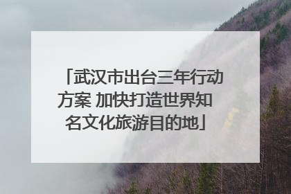 武汉市出台三年行动方案 加快打造世界知名文化旅游目的地