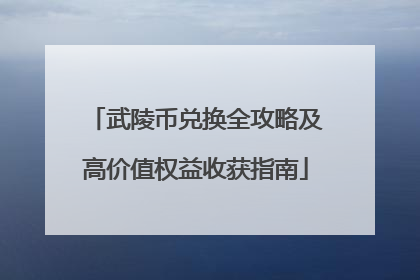 武陵币兑换全攻略及高价值权益收获指南