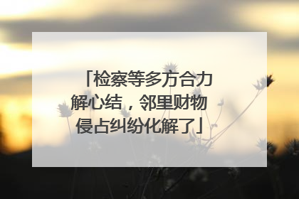 检察等多方合力解心结，邻里财物侵占纠纷化解了